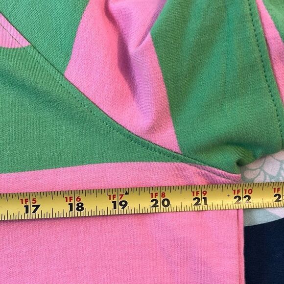 Anthropologie Maeve French Terry Sweatshirt Small Pink and Green Striped - Picture 8 of 11